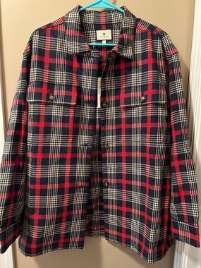 Tuckernuck Navy, Red & Cream Plaid Shirt Jacket